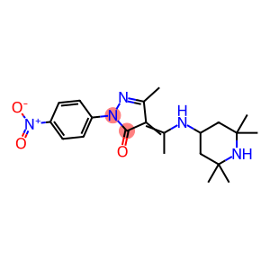 2-{4-nitrophenyl}-5-methyl-4-{1-[(2,2,6,6-tetramethyl-4-piperidinyl)amino]ethylidene}-2,4-dihydro-3H-pyrazol-3-one