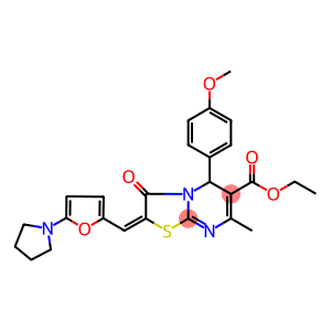 ethyl 5-(4-methoxyphenyl)-7-methyl-3-oxo-2-{[5-(1-pyrrolidinyl)-2-furyl]methylene}-2,3-dihydro-5H-[1,3]thiazolo[3,2-a]pyrimidine-6-carboxylate