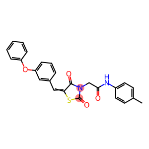 2-[(5Z)-2,4-dioxo-5-(3-phenoxybenzylidene)-1,3-thiazolidin-3-yl]-N-(4-methylphenyl)acetamide