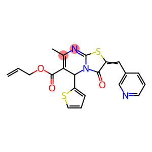 (E)-allyl 7-methyl-3-oxo-2-(pyridin-3-ylmethylene)-5-(thiophen-2-yl)-3,5-dihydro-2H-thiazolo[3,2-a]pyrimidine-6-carboxylate