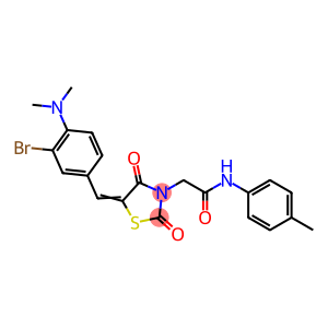 2-{(5Z)-5-[3-bromo-4-(dimethylamino)benzylidene]-2,4-dioxo-1,3-thiazolidin-3-yl}-N-(4-methylphenyl)acetamide