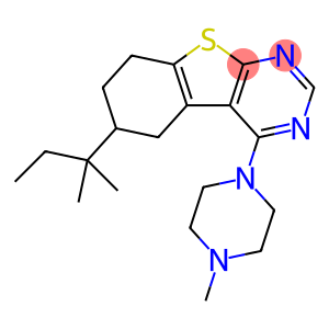 4-(4-methyl-1-piperazinyl)-6-tert-pentyl-5,6,7,8-tetrahydro[1]benzothieno[2,3-d]pyrimidine