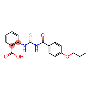 BENZOIC ACID, 2-[[[(4-PROPOXYBENZOYL)AMINO]THIOXOMETHYL]AMINO]-