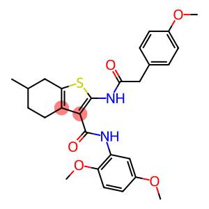 Benzo[b]thiophene-3-carboxamide, N-(2,5-dimethoxyphenyl)-4,5,6,7-tetrahydro-2-[[2-(4-methoxyphenyl)acetyl]amino]-6-methyl-