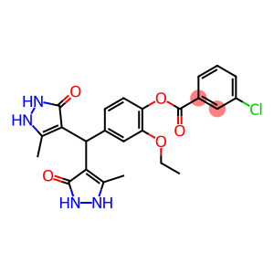 Benzoic acid, 3-chloro-, 4-[bis(2,3-dihydro-5-methyl-3-oxo-1H-pyrazol-4-yl)methyl]-2-ethoxyphenyl ester