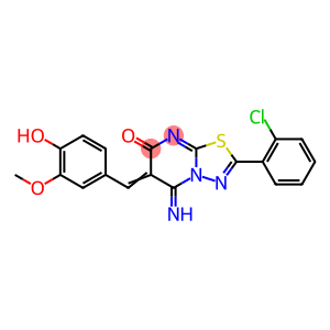 (6Z)-2-(2-chlorophenyl)-6-(4-hydroxy-3-methoxybenzylidene)-5-imino-5,6-dihydro-7H-[1,3,4]thiadiazolo[3,2-a]pyrimidin-7-one
