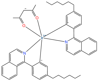 Bis[(4-n-hexylphenyl)isoquinoline](acetylacetonate)iridium (III)