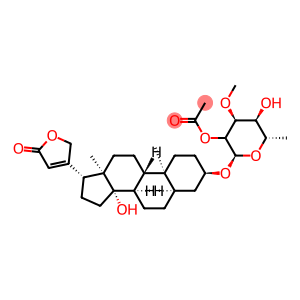 Card-20(22)-enolide, 3-[(2-O-acetyl-6-deoxy-3-O-methyl-α-L-altropyranosyl)oxy]-14-hydroxy-, (3β,5β)- (9CI)
