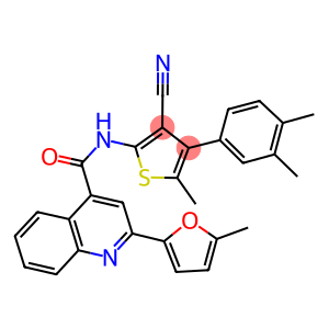 N-[3-cyano-4-(3,4-dimethylphenyl)-5-methyl-2-thienyl]-2-(5-methyl-2-furyl)-4-quinolinecarboxamide