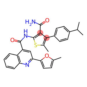 N-[3-(aminocarbonyl)-4-(4-isopropylphenyl)-5-methyl-2-thienyl]-2-(5-methyl-2-furyl)-4-quinolinecarboxamide