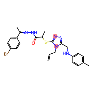 2-{[4-allyl-5-(4-toluidinomethyl)-4H-1,2,4-triazol-3-yl]sulfanyl}-N'-[1-(4-bromophenyl)ethylidene]propanohydrazide