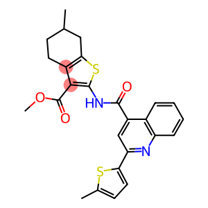 methyl 6-methyl-2-({[2-(5-methyl-2-thienyl)-4-quinolinyl]carbonyl}amino)-4,5,6,7-tetrahydro-1-benzothiophene-3-carboxylate