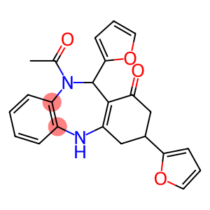 10-acetyl-3,11-di(2-furyl)-2,3,4,5,10,11-hexahydro-1H-dibenzo[b,e][1,4]diazepin-1-one