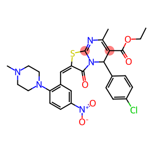 ethyl 5-(4-chlorophenyl)-2-[5-nitro-2-(4-methyl-1-piperazinyl)benzylidene]-7-methyl-3-oxo-2,3-dihydro-5H-[1,3]thiazolo[3,2-a]pyrimidine-6-carboxylate