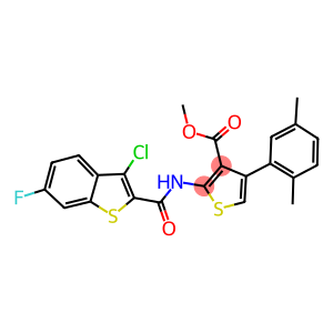 methyl 2-{[(3-chloro-6-fluoro-1-benzothien-2-yl)carbonyl]amino}-4-(2,5-dimethylphenyl)-3-thiophenecarboxylate