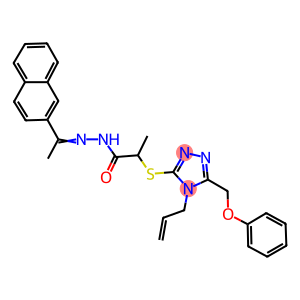 2-{[4-allyl-5-(phenoxymethyl)-4H-1,2,4-triazol-3-yl]sulfanyl}-N'-[1-(2-naphthyl)ethylidene]propanohydrazide