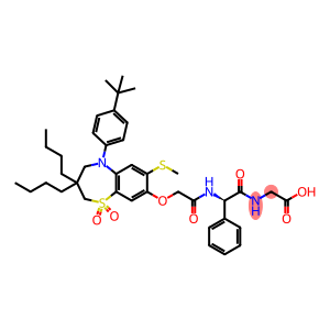 Glycine, (2R)-N-[[[3,3-dibutyl-5-[4-(1,1-dimethylethyl)phenyl]-2,3,4,5-tetrahydro-7-(methylthio)-1,1-dioxido-1,5-benzothiazepin-8-yl]oxy]acetyl]-2-phenylglycyl- (9CI)