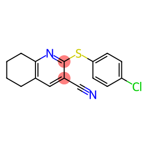 2-[(4-CHLOROPHENYL)SULFANYL]-5,6,7,8-TETRAHYDRO-3-QUINOLINECARBONITRILE