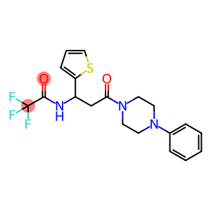 2,2,2-trifluoro-N-[3-oxo-3-(4-phenylpiperazin-1-yl)-1-(thiophen-2-yl)propyl]acetamide