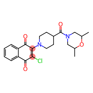 2-CHLORO-3-(4-[(2,6-DIMETHYLMORPHOLINO)CARBONYL]PIPERIDINO)NAPHTHOQUINONE