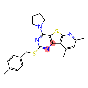 7,9-DIMETHYL-2-[(4-METHYLBENZYL)SULFANYL]-4-(1-PYRROLIDINYL)PYRIDO[3',2':4,5]THIENO[3,2-D]PYRIMIDINE