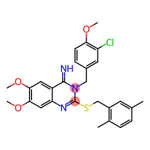 3-(3-CHLORO-4-METHOXYBENZYL)-2-[(2,5-DIMETHYLBENZYL)SULFANYL]-6,7-DIMETHOXY-4(3H)-QUINAZOLINIMINE