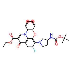 3H-Pyrido[3,2,1-kl]phenoxazine-2-carboxylicacid,6-[3-[[(1,1-dimethylethoxy)carbonyl]amino]-1-pyrrolidinyl]-5-fluoro-3-oxo-,ethylester(9CI)