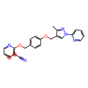 3-Pyridinecarbonitrile, 2-[[4-[[3-methyl-1-(2-pyridinyl)-1H-pyrazol-4-yl]methoxy]phenyl]methoxy]-