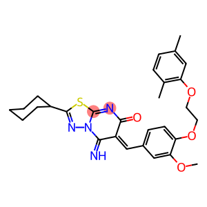 2-cyclohexyl-6-{4-[2-(2,5-dimethylphenoxy)ethoxy]-3-methoxybenzylidene}-5-imino-5,6-dihydro-7H-[1,3,4]thiadiazolo[3,2-a]pyrimidin-7-one