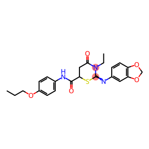 2-(1,3-benzodioxol-5-ylimino)-3-ethyl-4-oxo-N-(4-propoxyphenyl)-1,3-thiazinane-6-carboxamide