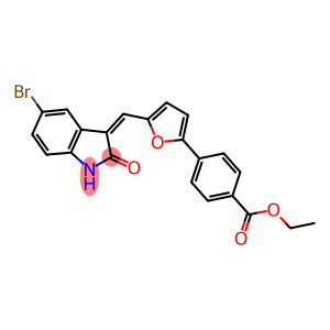 ethyl 4-{5-[(5-bromo-2-oxo-1,2-dihydro-3H-indol-3-ylidene)methyl]-2-furyl}benzoate