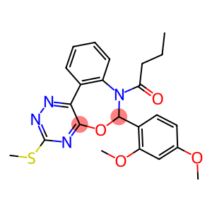 7-butyryl-6-(2,4-dimethoxyphenyl)-3-(methylsulfanyl)-6,7-dihydro[1,2,4]triazino[5,6-d][3,1]benzoxazepine