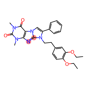 1H-Imidazo[2,1-f]purine-2,4(3H,8H)-dione, 8-[2-(3,4-diethoxyphenyl)ethyl]-1,3-dimethyl-7-phenyl- (9CI)