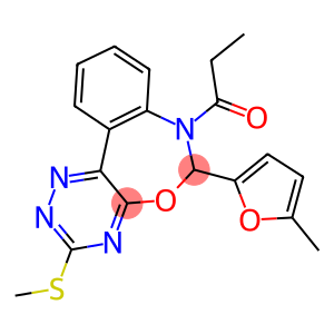 6-(5-methyl-2-furyl)-3-(methylsulfanyl)-7-propionyl-6,7-dihydro[1,2,4]triazino[5,6-d][3,1]benzoxazepine