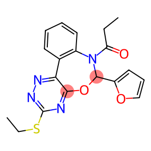 ethyl 6-(2-furyl)-7-propionyl-6,7-dihydro[1,2,4]triazino[5,6-d][3,1]benzoxazepin-3-yl sulfide