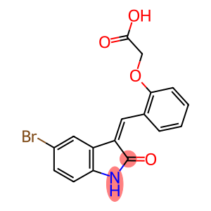 {2-[(5-bromo-2-oxo-1,2-dihydro-3H-indol-3-ylidene)methyl]phenoxy}acetic acid