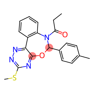 6-(4-methylphenyl)-3-(methylsulfanyl)-7-propionyl-6,7-dihydro[1,2,4]triazino[5,6-d][3,1]benzoxazepine