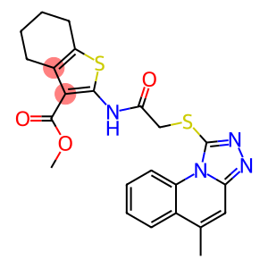 methyl 2-(2-((5-methyl-[1,2,4]triazolo[4,3-a]quinolin-1-yl)thio)acetamido)-4,5,6,7-tetrahydrobenzo[b]thiophene-3-carboxylate