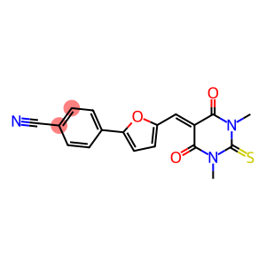 4-{5-[(1,3-dimethyl-4,6-dioxo-2-thioxotetrahydro-5(2H)-pyrimidinylidene)methyl]-2-furyl}benzonitrile