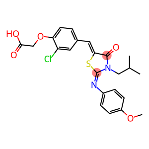 [2-chloro-4-({3-isobutyl-2-[(4-methoxyphenyl)imino]-4-oxo-1,3-thiazolidin-5-ylidene}methyl)phenoxy]acetic acid