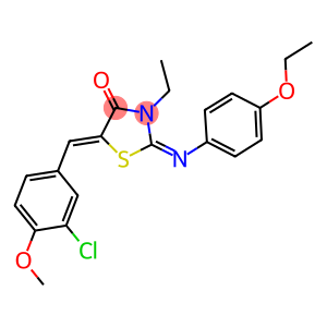 5-(3-chloro-4-methoxybenzylidene)-2-[(4-ethoxyphenyl)imino]-3-ethyl-1,3-thiazolidin-4-one