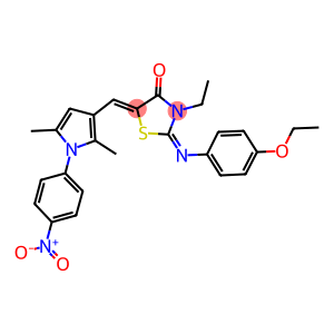 2-[(4-ethoxyphenyl)imino]-3-ethyl-5-[(1-{4-nitrophenyl}-2,5-dimethyl-1H-pyrrol-3-yl)methylene]-1,3-thiazolidin-4-one