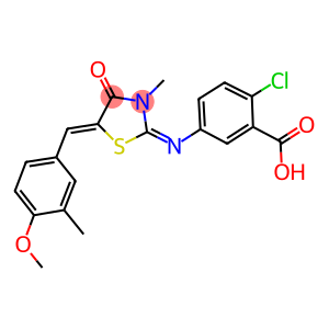 2-chloro-5-{[5-(4-methoxy-3-methylbenzylidene)-3-methyl-4-oxo-1,3-thiazolidin-2-ylidene]amino}benzoic acid