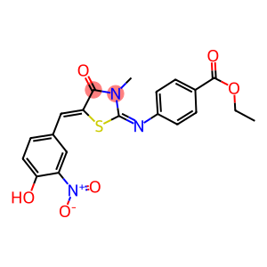 ethyl 4-[(5-{4-hydroxy-3-nitrobenzylidene}-3-methyl-4-oxo-1,3-thiazolidin-2-ylidene)amino]benzoate