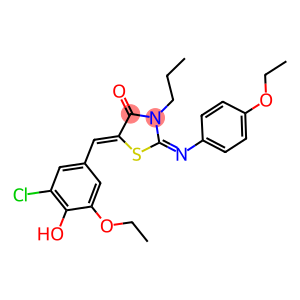 5-(3-chloro-5-ethoxy-4-hydroxybenzylidene)-2-[(4-ethoxyphenyl)imino]-3-propyl-1,3-thiazolidin-4-one