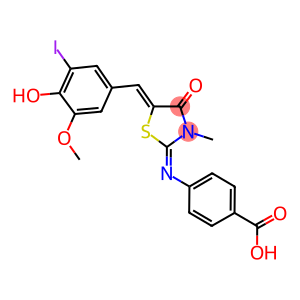 4-{[5-(4-hydroxy-3-iodo-5-methoxybenzylidene)-3-methyl-4-oxo-1,3-thiazolidin-2-ylidene]amino}benzoic acid