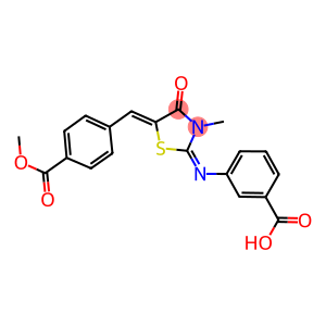 3-({5-[4-(methoxycarbonyl)benzylidene]-3-methyl-4-oxo-1,3-thiazolidin-2-ylidene}amino)benzoic acid
