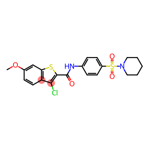 3-chloro-6-methoxy-N-[4-(1-piperidinylsulfonyl)phenyl]-1-benzothiophene-2-carboxamide