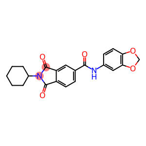 N-(1,3-benzodioxol-5-yl)-2-cyclohexyl-1,3-dioxo-2,3-dihydro-1H-isoindole-5-carboxamide