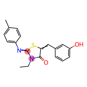 3-ethyl-5-(3-hydroxybenzylidene)-2-[(4-methylphenyl)imino]-1,3-thiazolidin-4-one